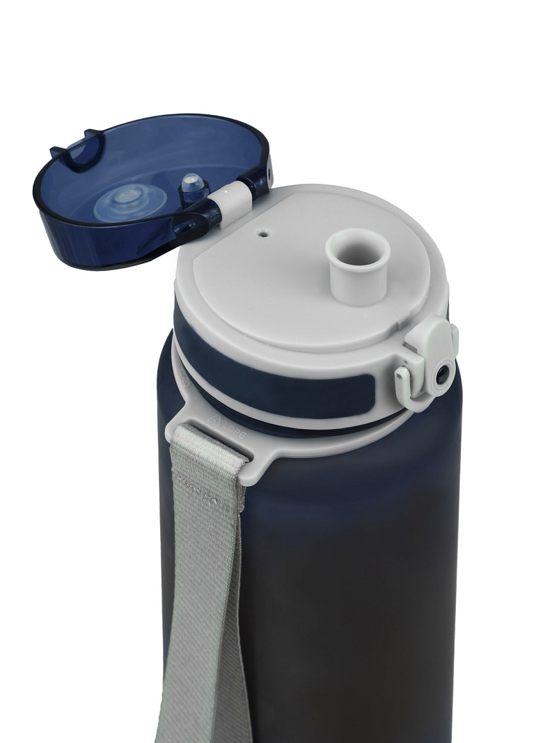 Питьевая бутылка 720 из тритана 1л, синяя матовая, с ситечком - 5