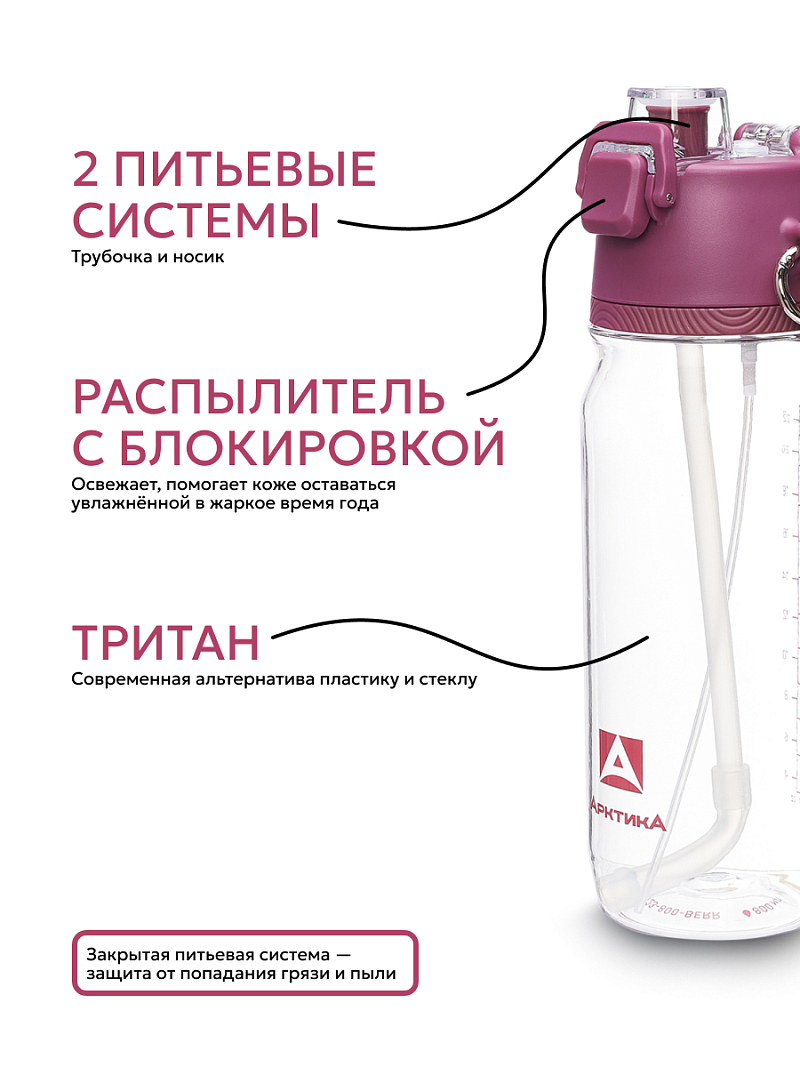 Тритановая бутылка 723 с распылителем на 0.8л - 4