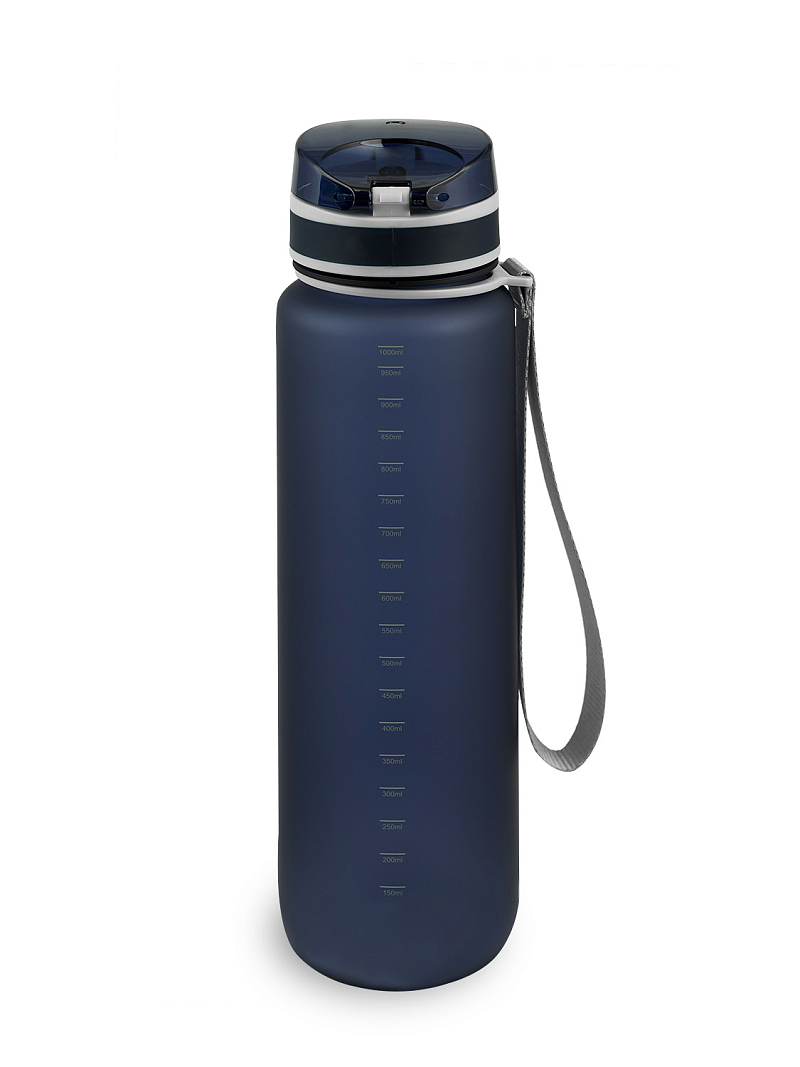 Питьевая бутылка 720 из тритана 1л, синяя матовая, с ситечком - 9