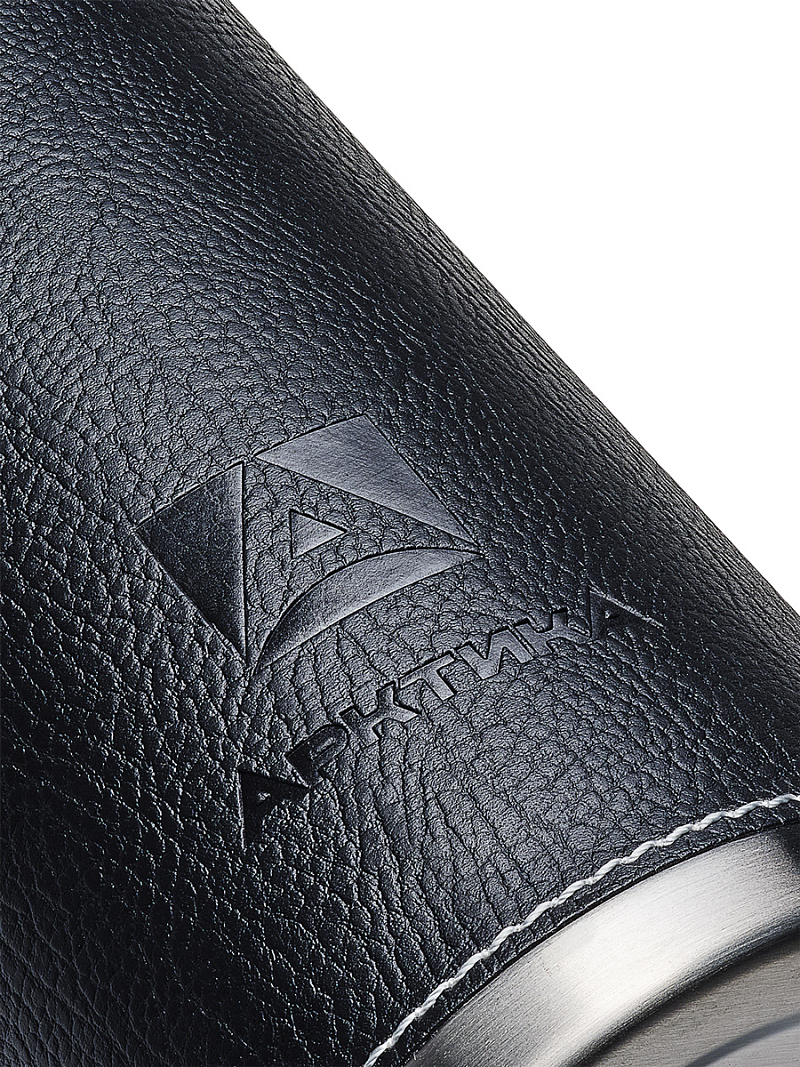 Термос серии 108 на 0.7л с черной оплёткой из экокожи - 5