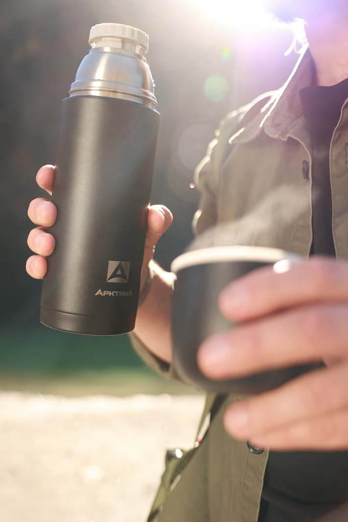 Термос серии 105 на 1.2л черный с узким горлом - 6