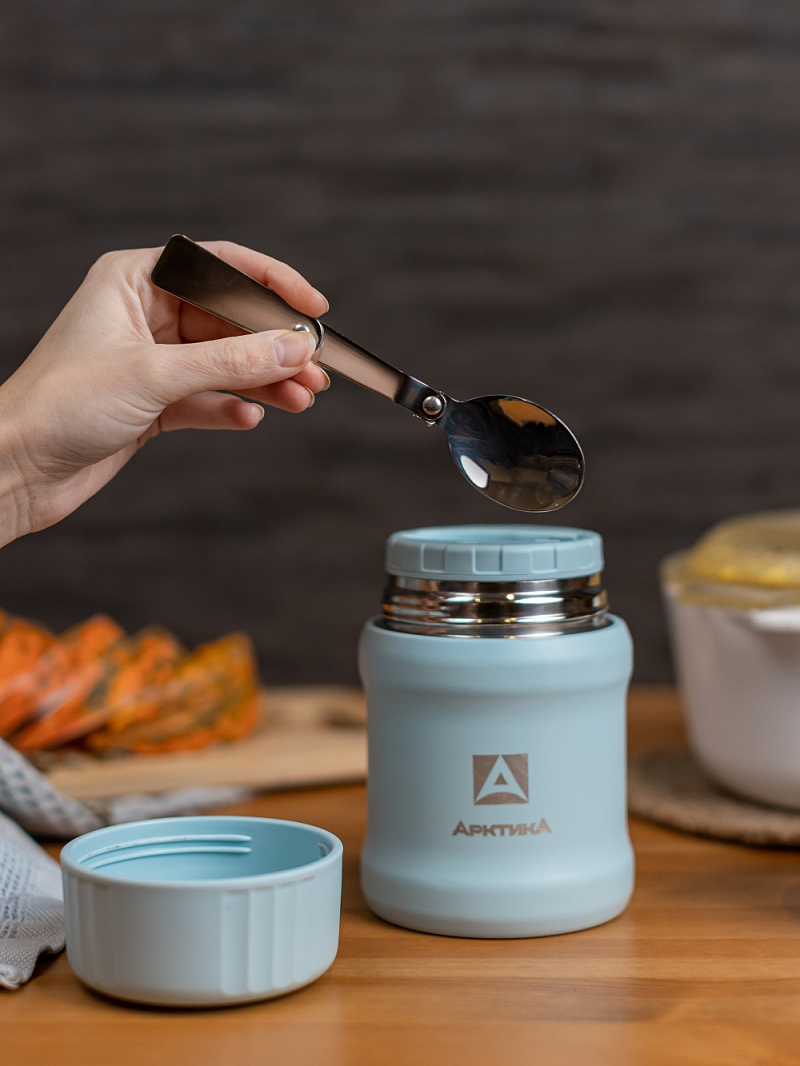 Голубой термос 311 для еды на 0.5л - 6