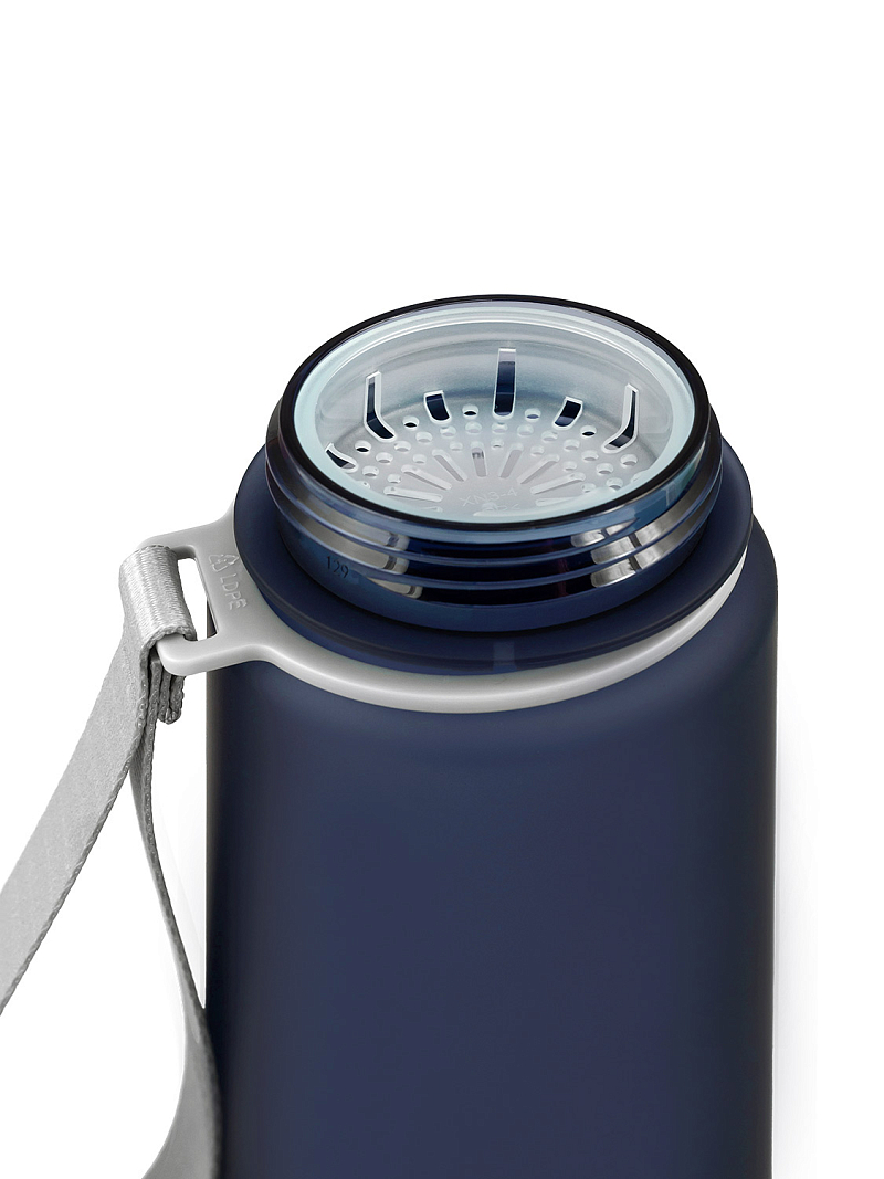 Питьевая бутылка 720 из тритана 0.5л, синяя матовая, с ситечком - 9