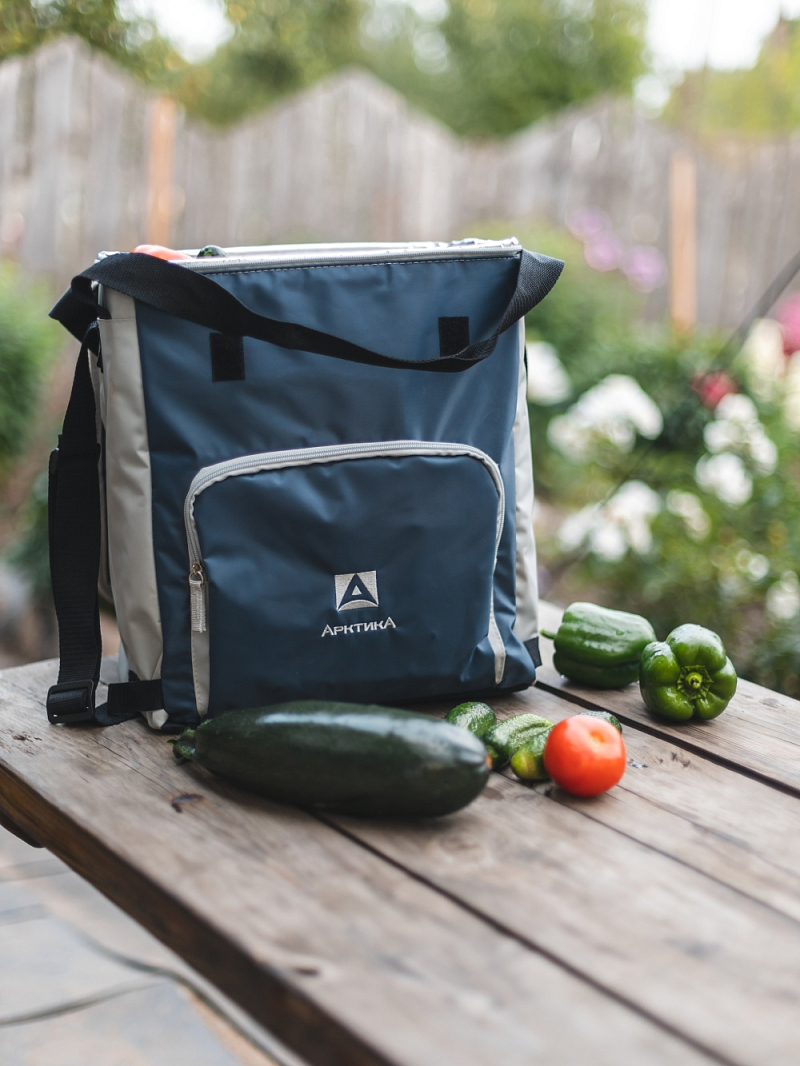 Синяя сумка-холодильник 3001 классическая с люком на 20л - 10
