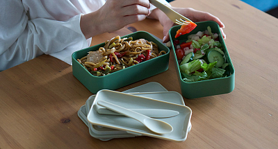 Ланч-бокс с 2 контейнерами прямоугольный