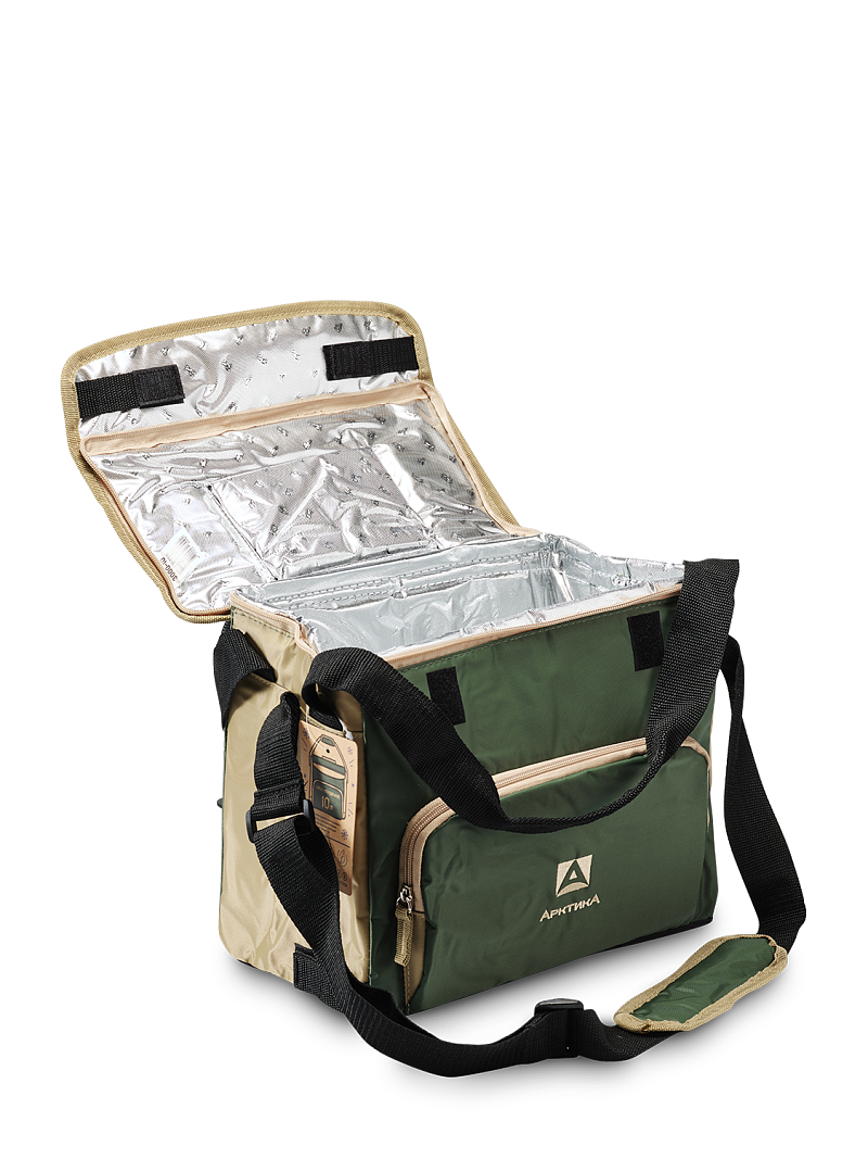 Зеленая сумка-холодильник 3001 классическая с люком на 10л - 3