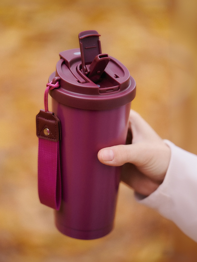 Термокружка 0.5л серии 714 «Вишня» с двойной питьевой системой - 5