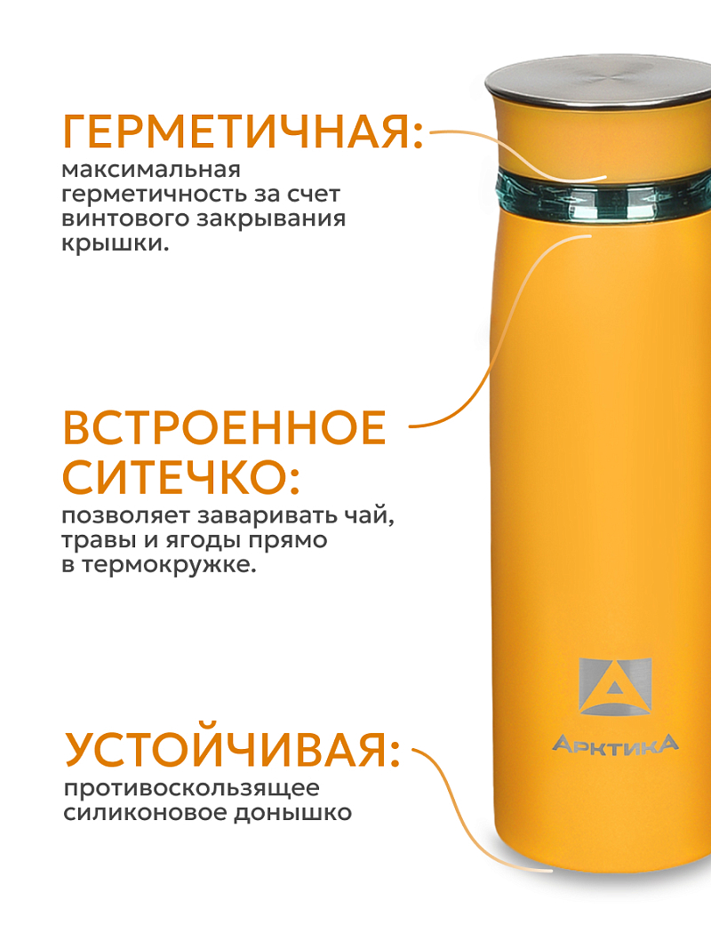 Термокружка 0.42л серии 715 «Морошка» с ситечком (уценка) - 4