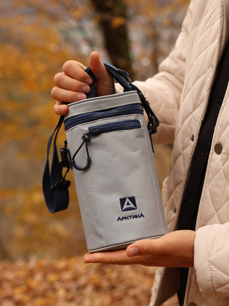 Серый термочехол для термоса для еды на 1л - 4 Серый термочехол для термоса для еды на 1л - 4