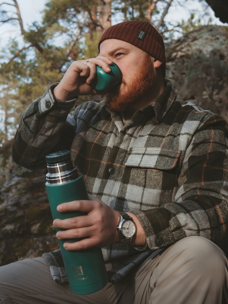 Термос серии 101 на 1л текстурный с узким горлом - 6