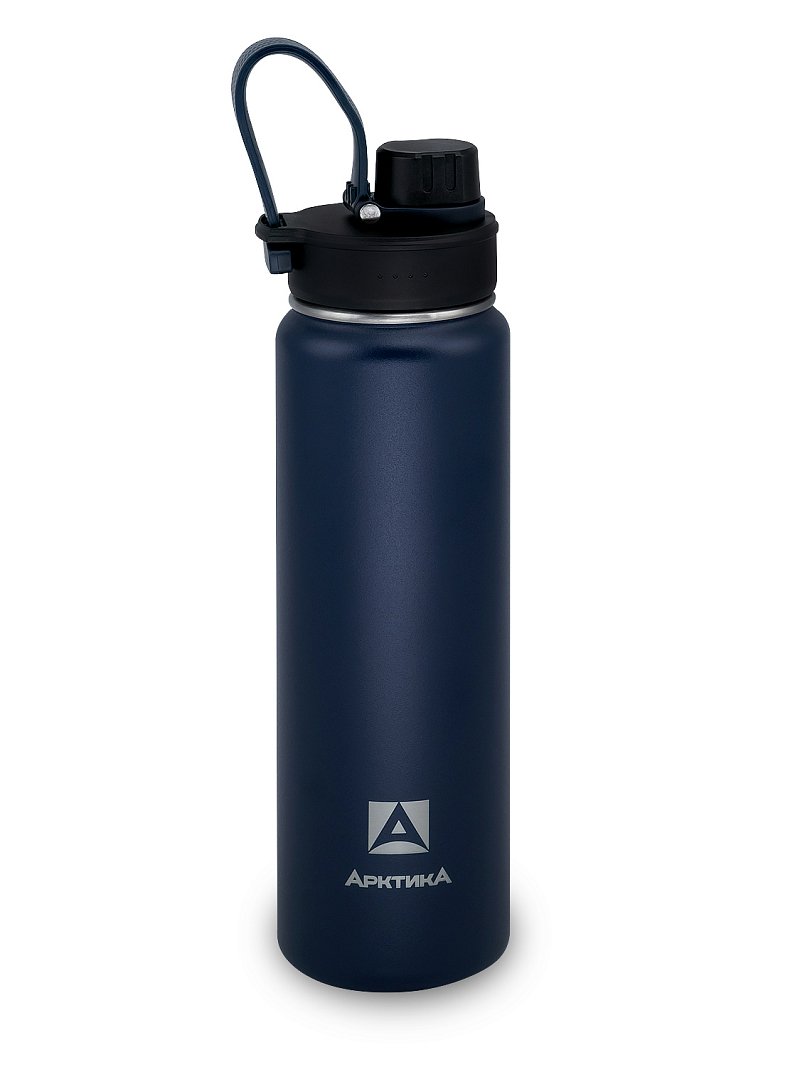 Термокружка серии 708 на 0.7л синяя со спортивной крышкой - 1