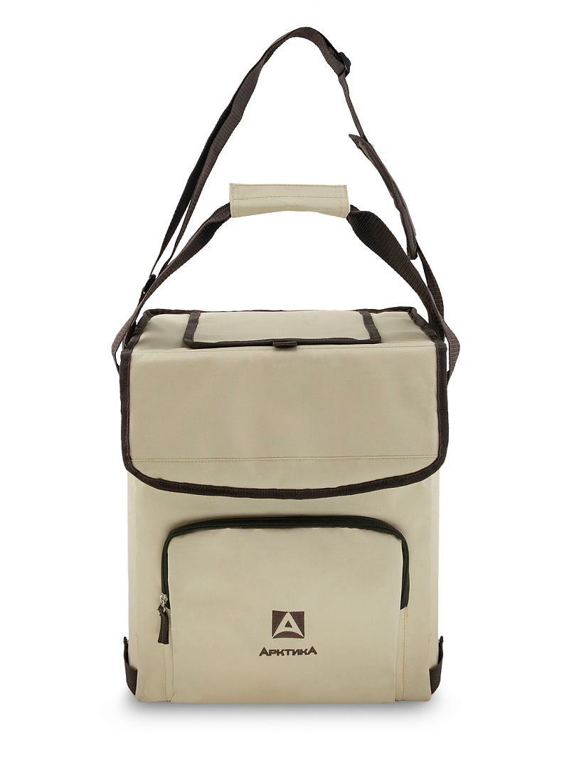 Бежевая сумка-холодильник 3001 классическая с люком на 20л - 3