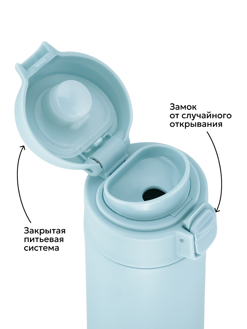 Голубая термокружка 701 с ситечком на 0.42л - 5