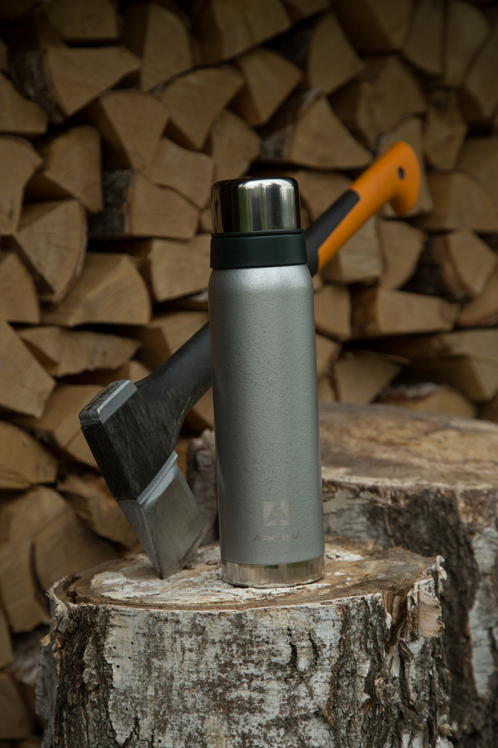 Серебряный термос 106 с узким горлом на 0.9л - 2