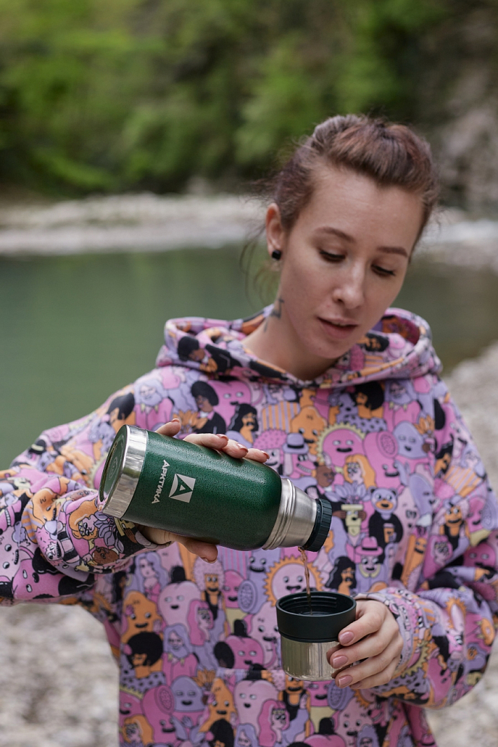 Зеленый термос 106 с узким горлом на 0.5л - 4