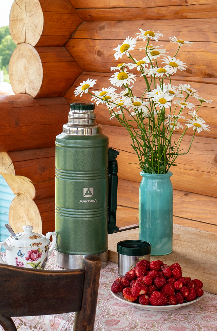 Зеленый термос 106 «УАЗИК» на 2.2л с ручкой - 4 Зеленый термос 106 «УАЗИК» на 2.2л с ручкой - 4