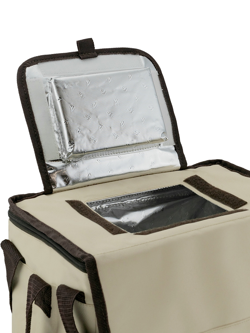 Бежевая сумка-холодильник 3000 классическая с люком на 20л - 4