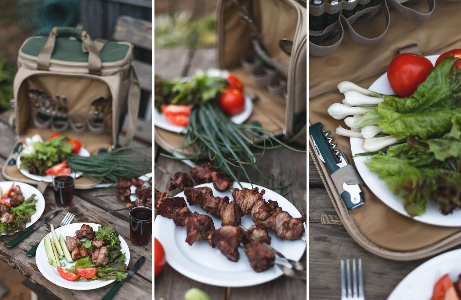 Термосумка с готовым набором посуды серии 4000 идеально подходит для поездки на природу. 