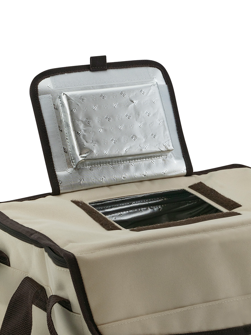 Бежевая сумка-холодильник 3001 классическая с люком на 30л - 2