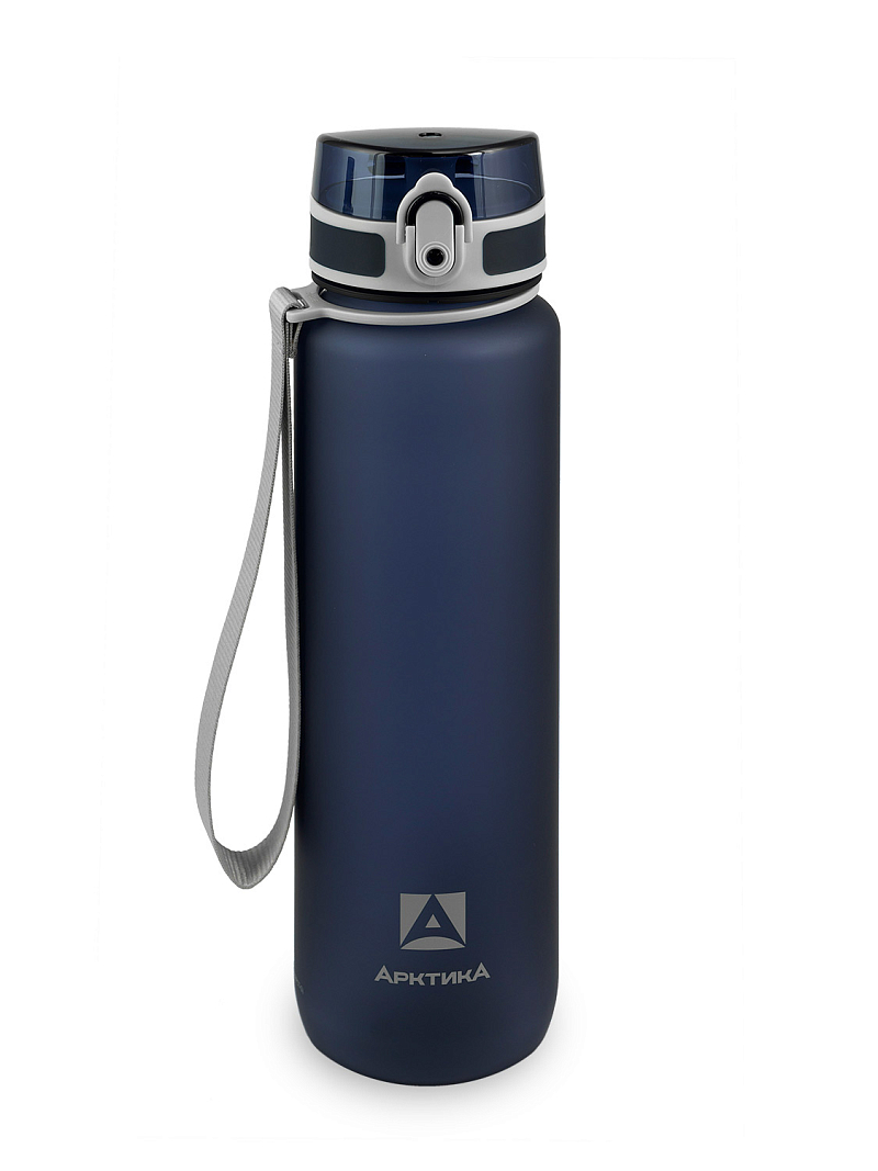 Питьевая бутылка 720 из тритана 1л, синяя матовая, с ситечком - 1