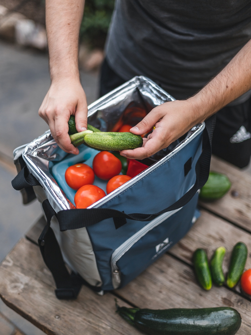 Синяя сумка-холодильник 3001 классическая с люком на 20л - 4