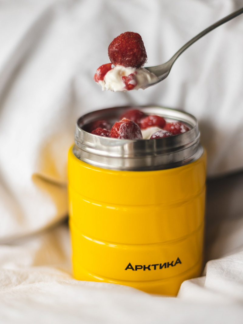 Компактный желтый термос 307 для еды на  0.48л - 4 Компактный желтый термос 307 для еды на  0.48л - 4