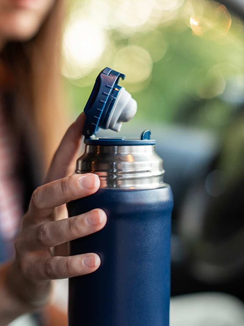 Термос серии 111 на 0.6л синий с питьевой системой - 7