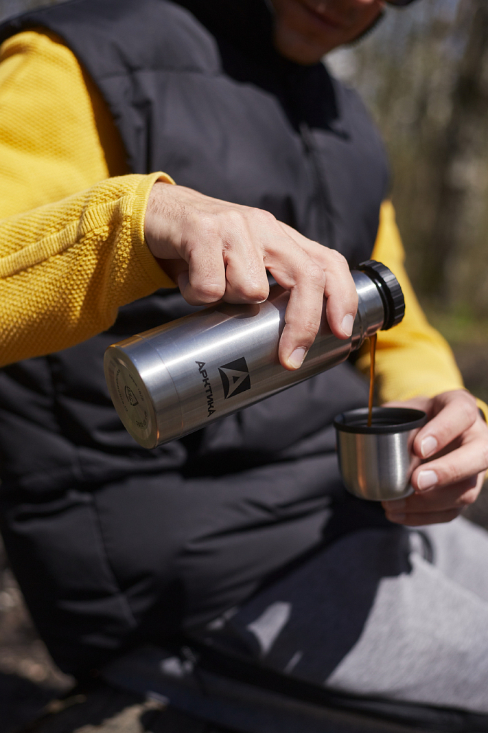 Термос серии 101 на 0.35л стальной с узким горлом - 4