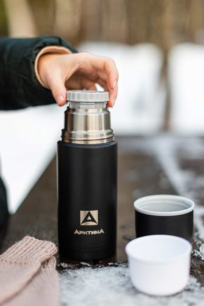 Термос серии 105 на 0.5л черный с узким горлом - 4