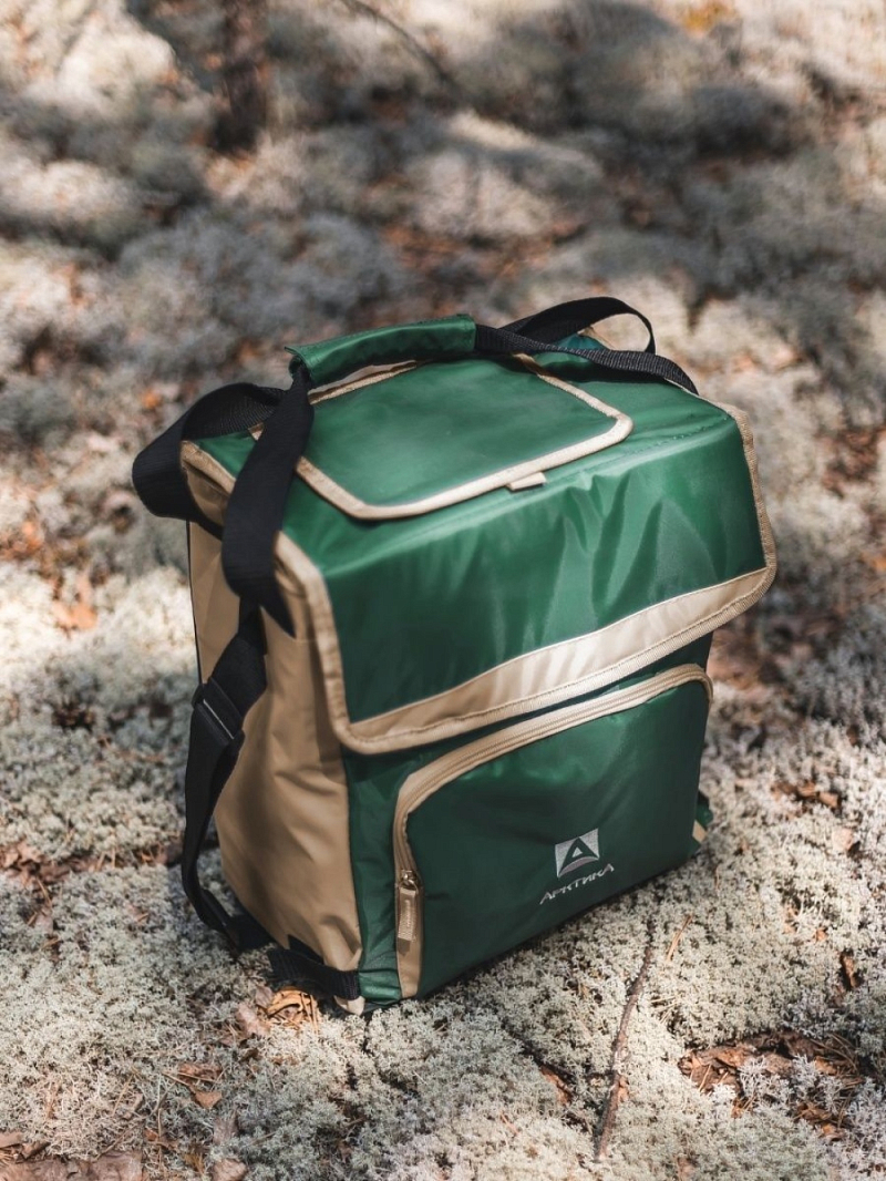 Зеленая сумка-холодильник 3000 классическая с люком на 20л - 2