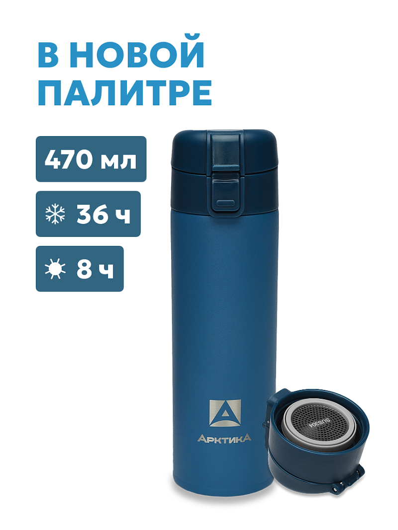 Термокружка 703 с ситечком на 0.47л (уценка) - 1