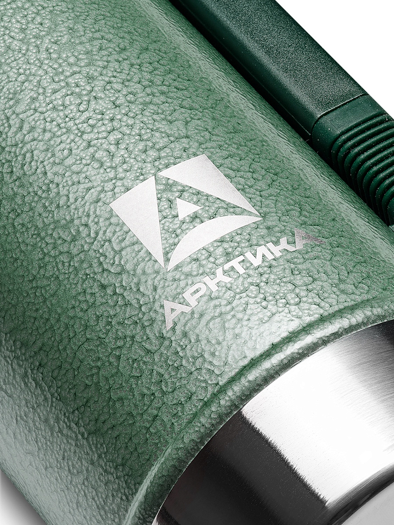 Термос серии 106P «УАЗИК» на 1.25л зелёный с ручкой - 7