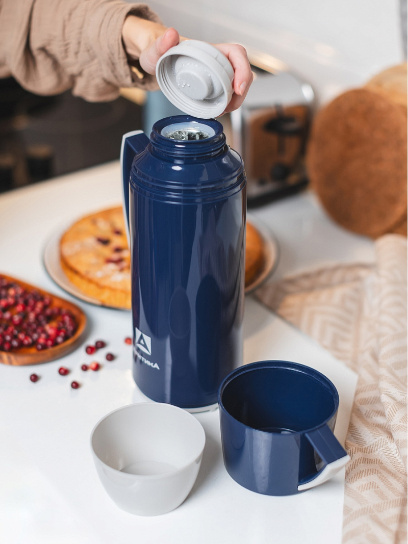 Стеклянный термос серии 1010 на 1.7л синий - 12