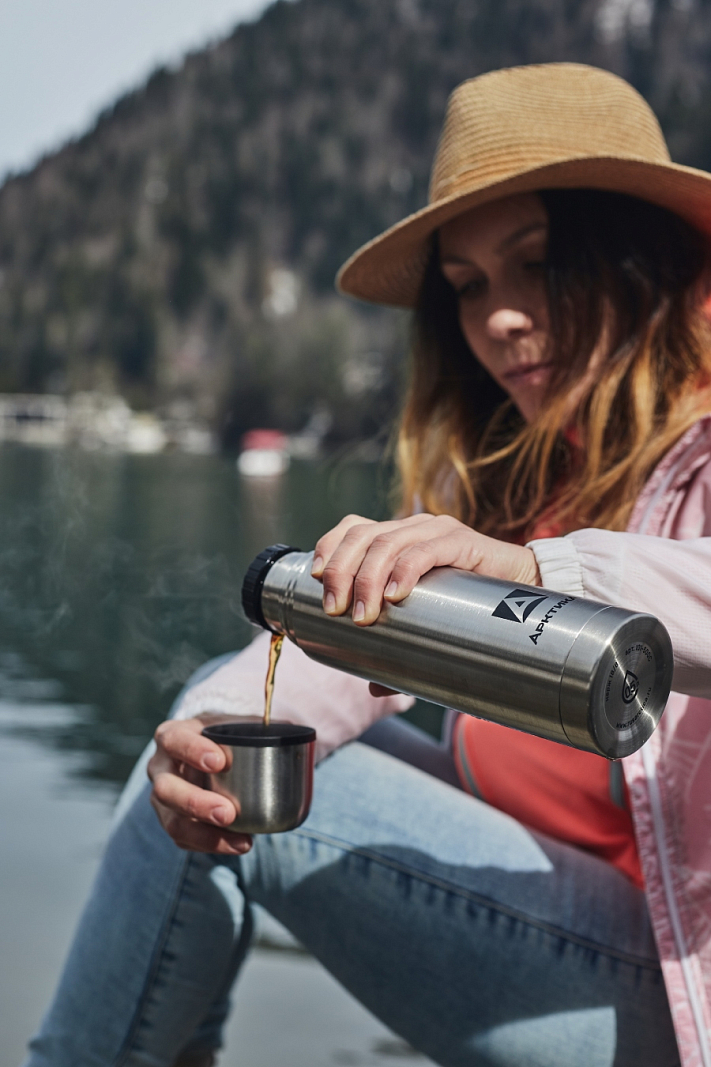 Термос серии 101 на 1л стальной с узким горлом - 2