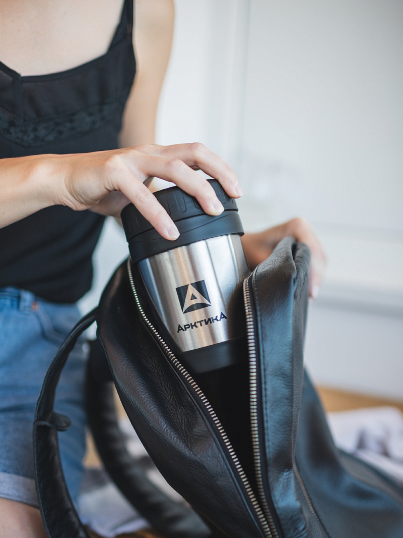 Термос-кружка серии 402 на 0.35л стальная для еды и напитков - 4