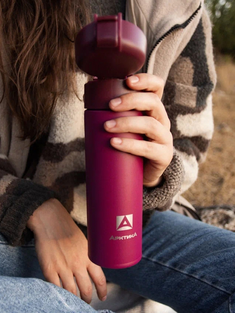 Термокружка 0.47л серии 703 «Вишня» с ситечком (уценка) - 3