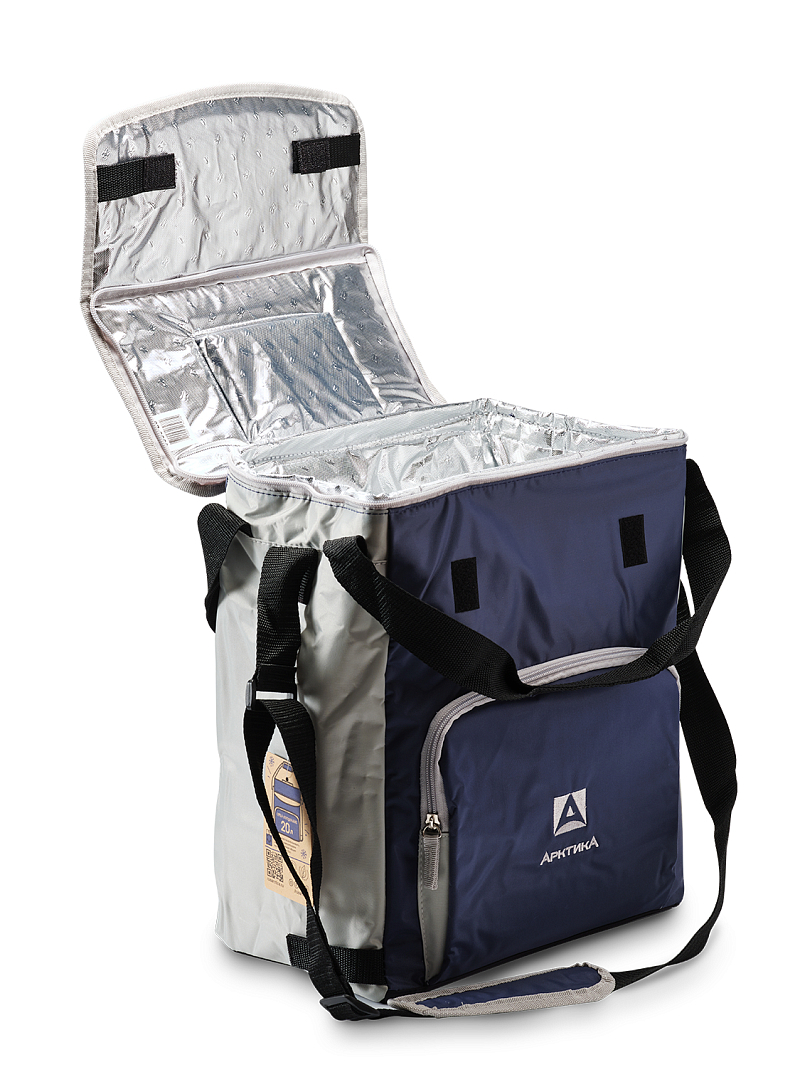 Синяя сумка-холодильник 3000 классическая с люком на 20л - 3