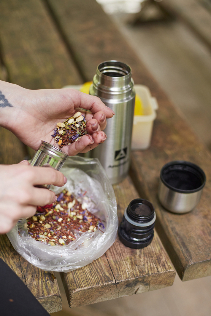 Стальной термос 101 с узким горлом и ситечком на 0.35л - 2