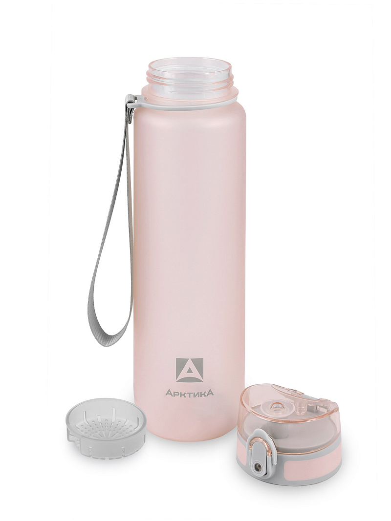Питьевая бутылка 720 из тритана 1л, розовая матовая, с ситечком - 4