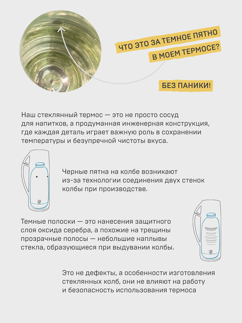 Cтеклянный термос серии 1010 на 1л - 5 Cтеклянный термос серии 1010 на 1л - 5