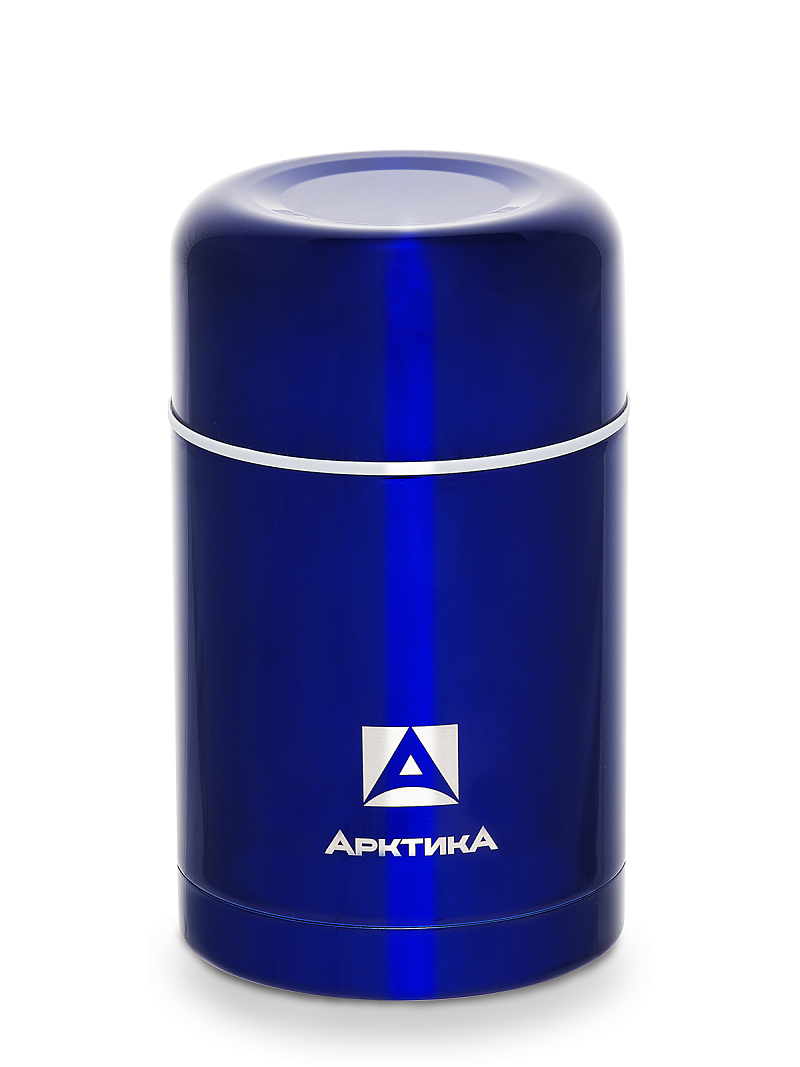 синий термос 302 с широким горлом на 0.75л - 1