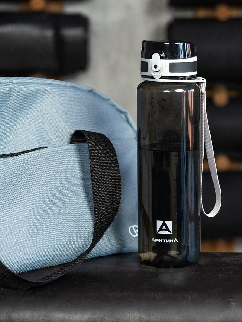Питьевая бутылка 720 из тритана 1л, черная глянцевая, с ситечком - 2