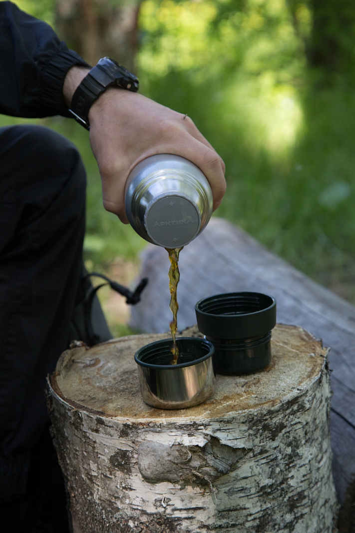 Серебряный термос 106 с узким горлом на 0.9л - 4