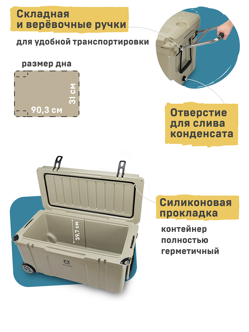 Термоконтейнер 120л серии 2600 с колесами - 4