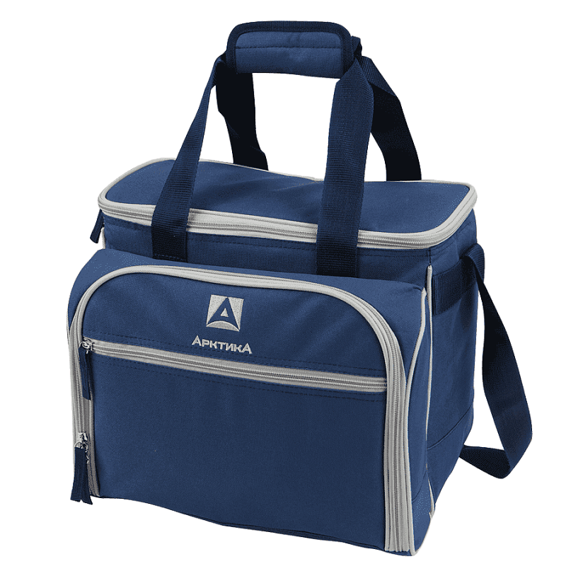 Синяя сумка-холодильник с набором посуды на 4 человека (уценка) - 1 Синяя сумка-холодильник с набором посуды на 4 человека (уценка) - 1