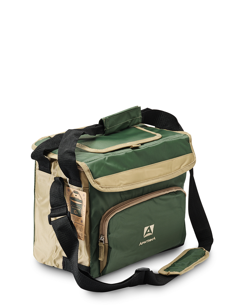 Зеленая сумка-холодильник 3001 классическая с люком на 10л - 1