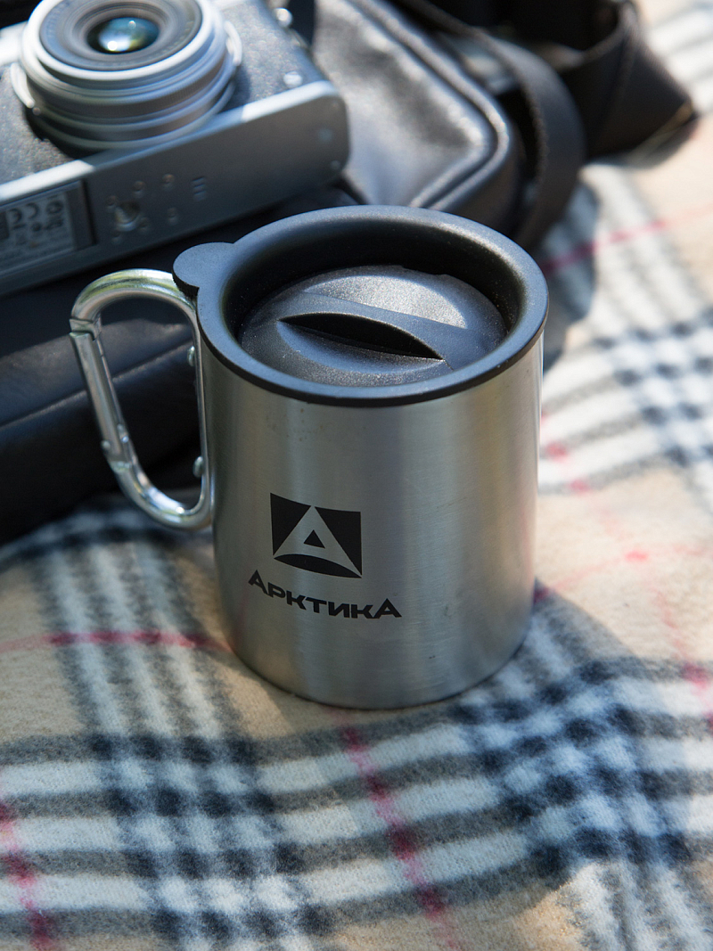 Термокружка серии 801 на 0.3л стальная с ручкой-карабином - 2