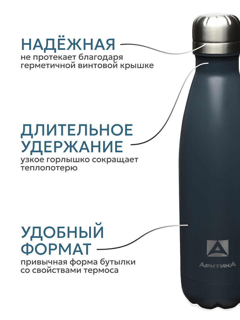 Термобутылка 0.44л серии 717 «Индиго» - 3