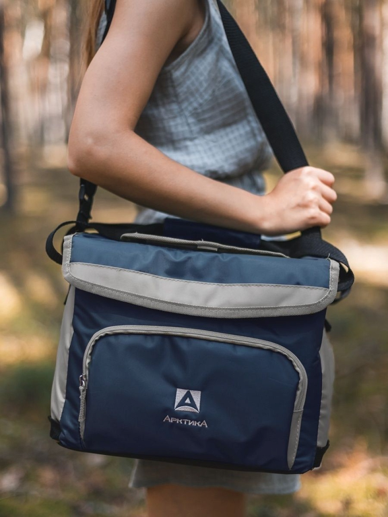 Синяя сумка-холодильник 3001 классическая с люком на 10л - 2