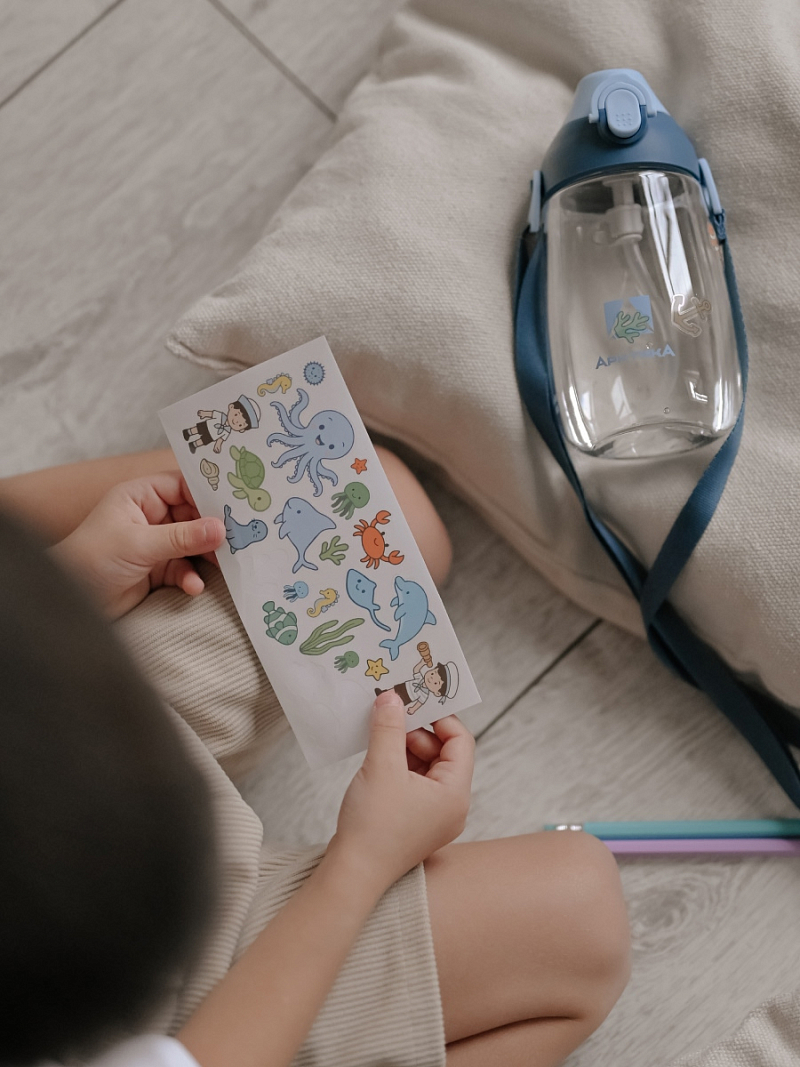 Тритановая бутылка серии 730 на 0.48л «нордик» с наклейками - 4